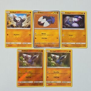 Pokemon Drilbur Trading Cards - Set of 5